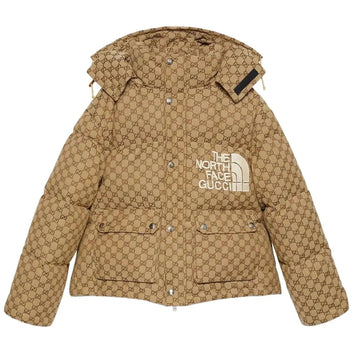 Doudoune Gucci x The North Face Coton Monogramme Beige