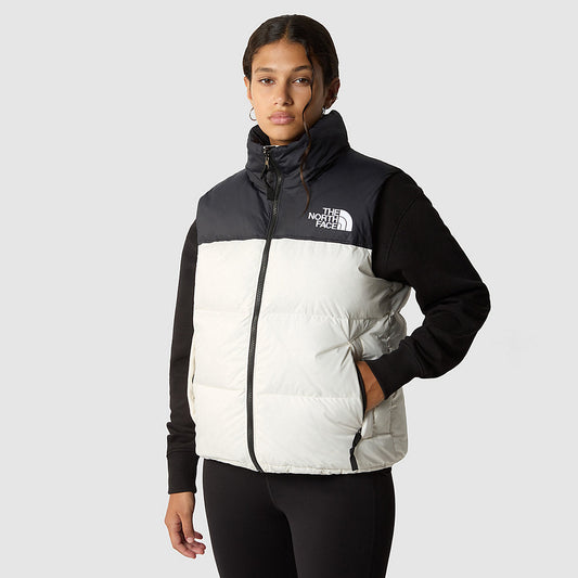 GILET EN DUVET 1996 RETRO NUPTSE POUR FEMME GARDENIA WHITE/TNF BLACK