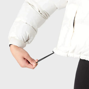 VESTE COURTE NUPTSE POUR FEMME GARDENIA WHITE/TNF BLACK